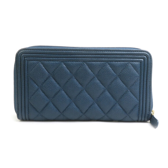 CHANEL Blue Caviar Leather Wallet - Picture 2 of 10